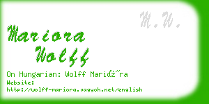 mariora wolff business card